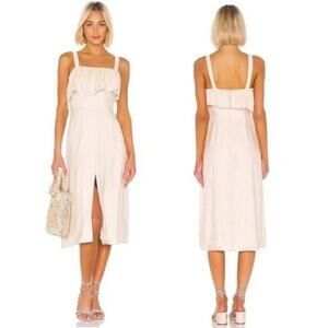 House of Harlow X Revolve Felicia Seersucker Midi Dress Women’s Size XXS Tan